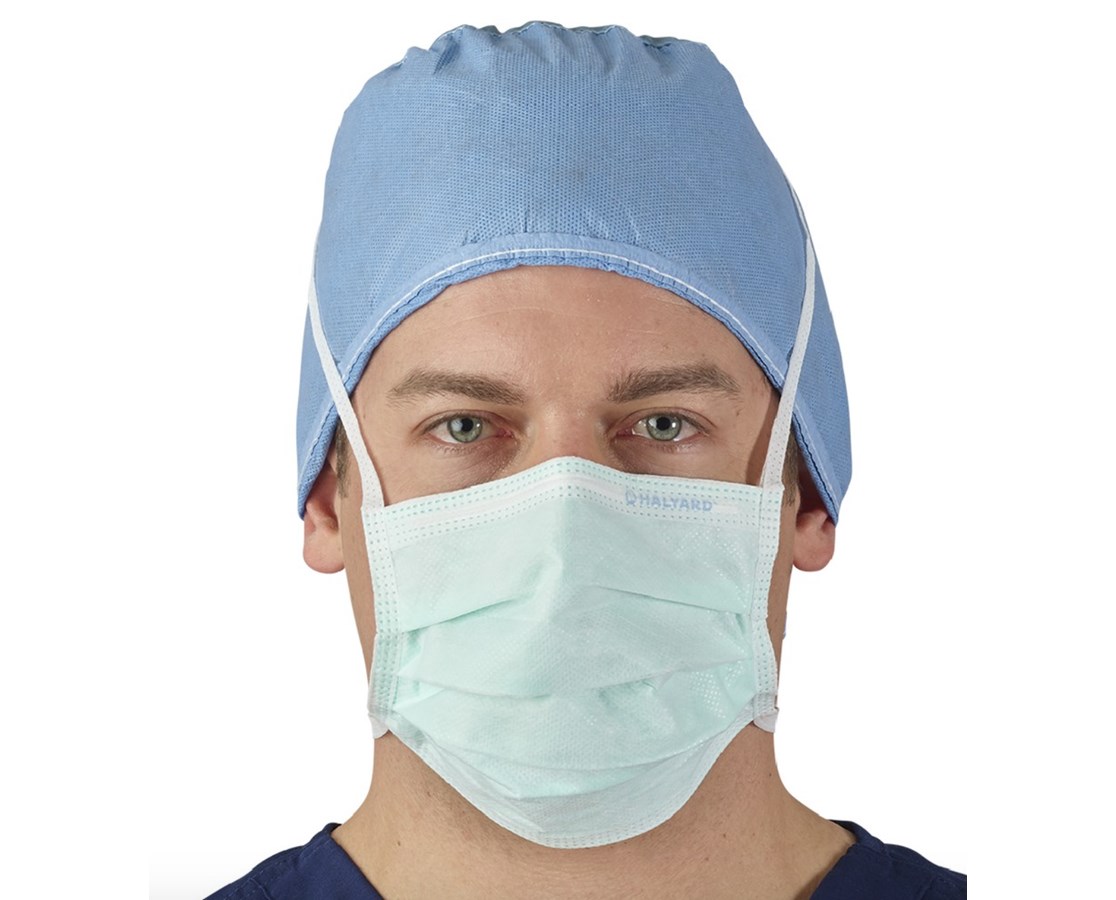 Surgical Disposable Face Mask 3-Ply Eco Guard B with Tie-On, Made-in-USA, ASTM Level 3, BFE&PFE>98%, Procedure Face Mask for Protection, Medical Grade Mask, 