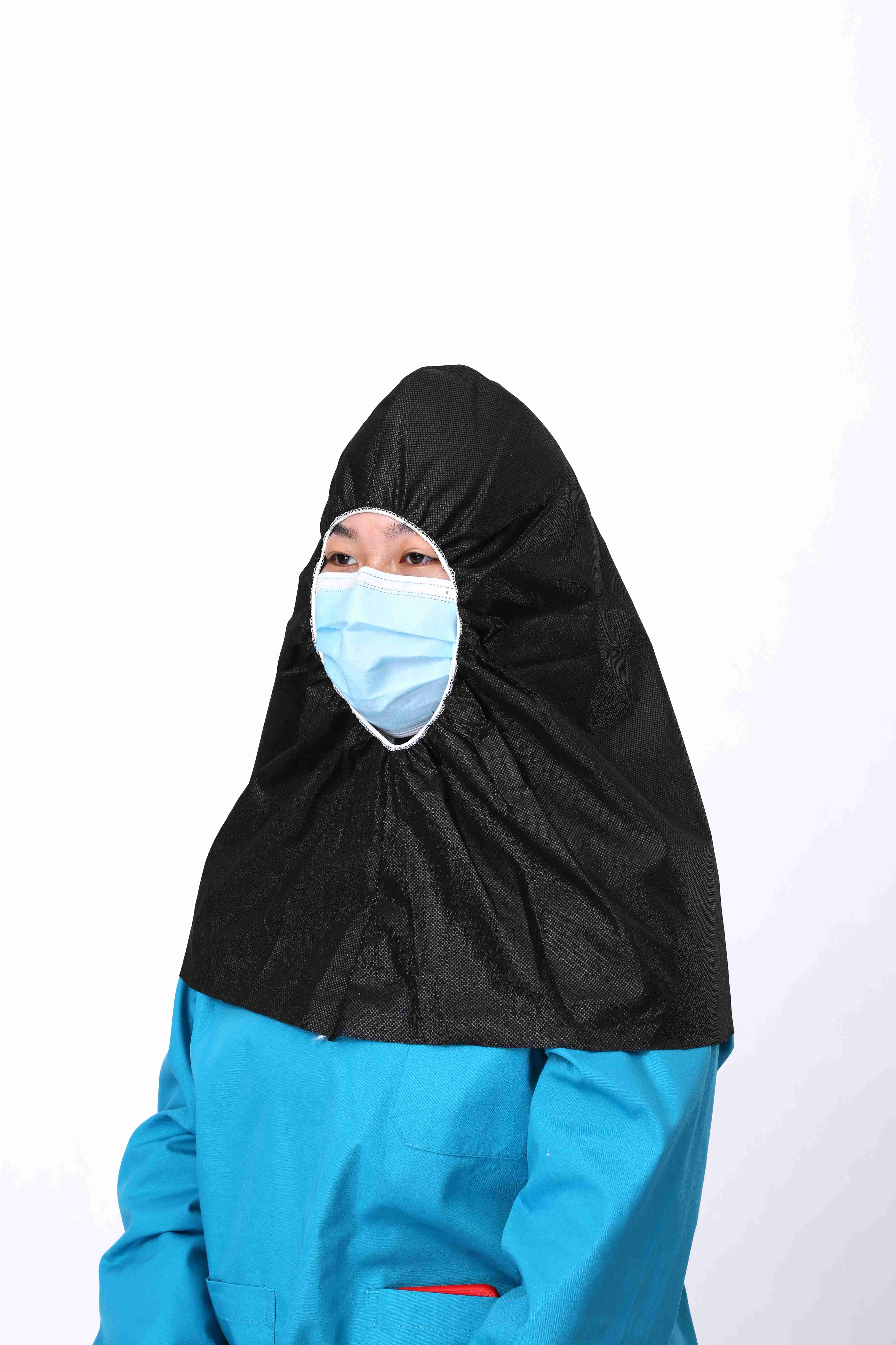 Disposable Nonwoven Cap Adjustable Muslim Stretchy Turban Full Cover Shawl Cap Full Neck Coverage for Lady