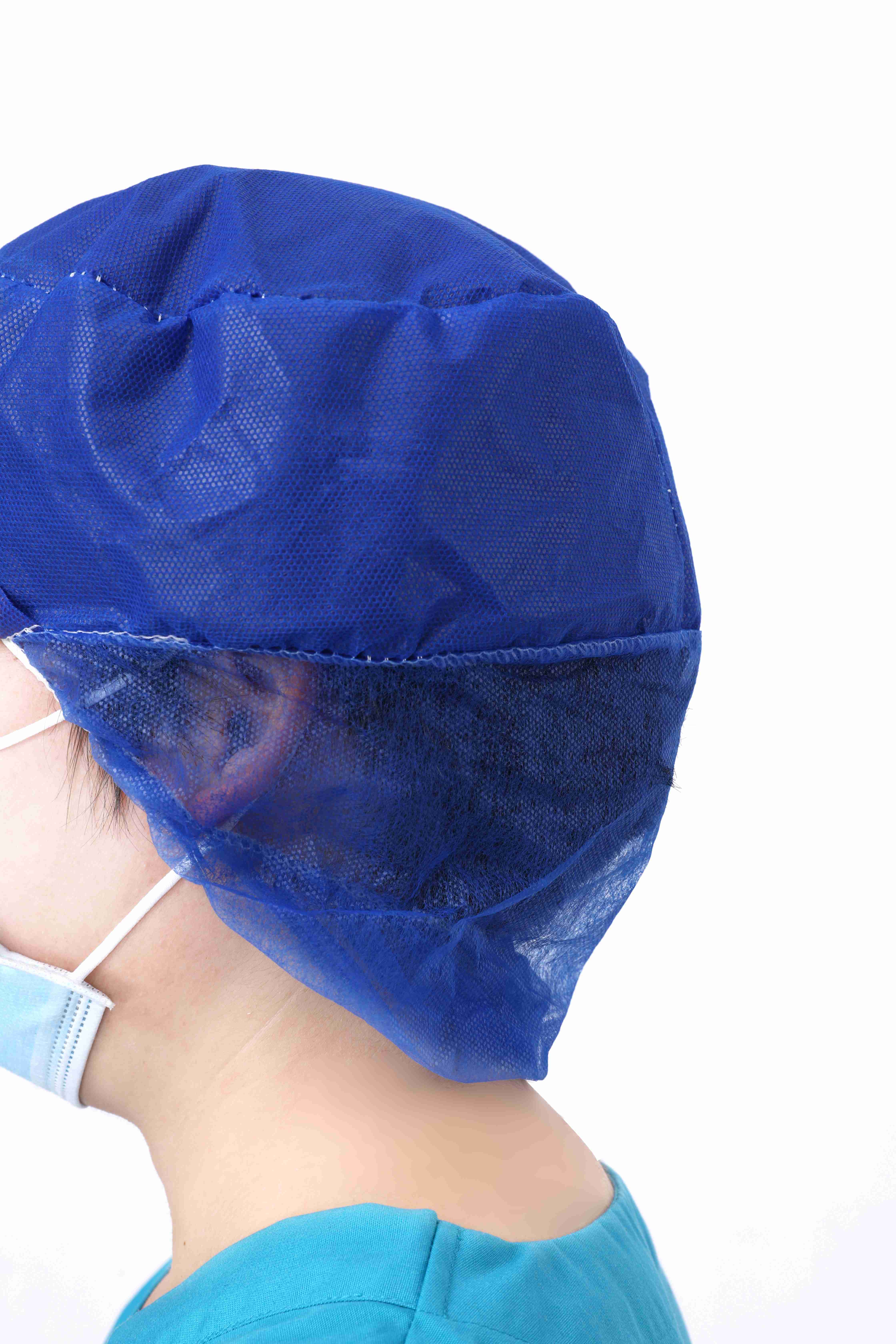 Disposable Nonwoven Peaked Caps Hairnets Unisex Working Hats for Doctor Nurse Food Service Factory 