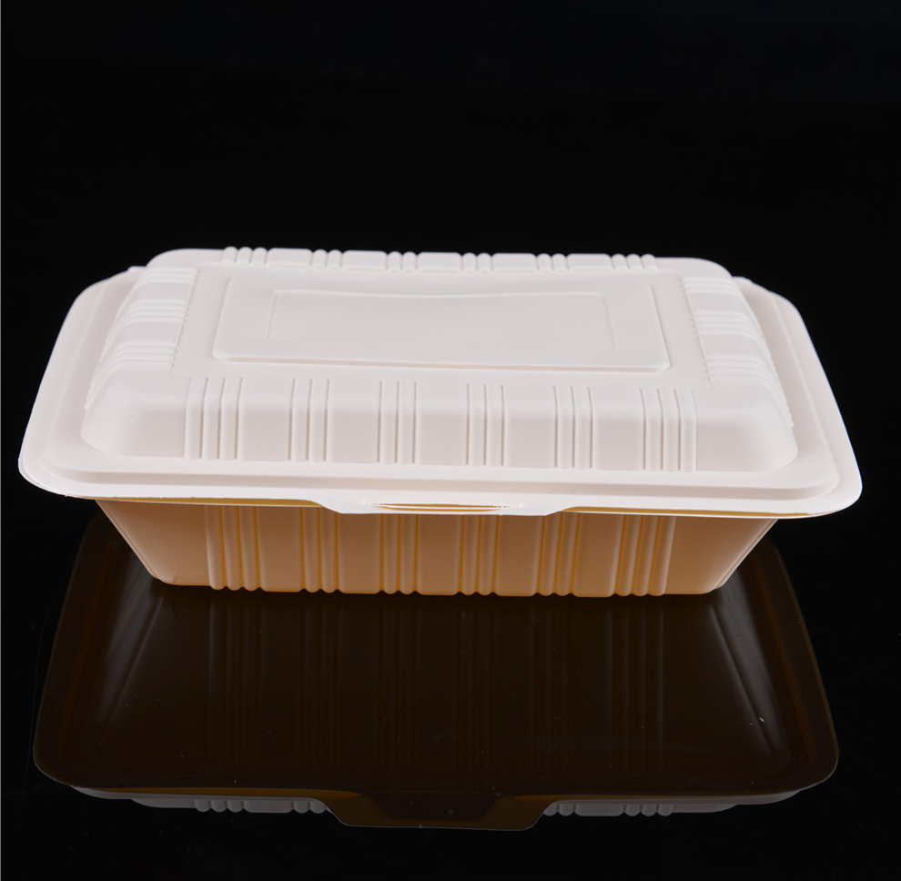 Compostable Degradable Microwavable Cornstarch Material Food Packaging Lunch Boxes/ Food Container Takeout Box with Lid Eco-Friendly