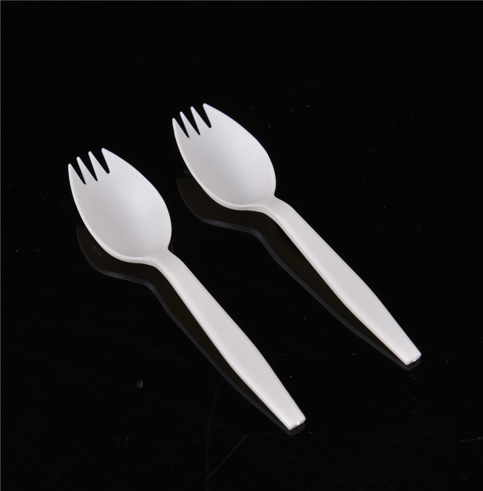 Disposable Biodegradable Green Wedding Variouscornstarch Spoon And Fork Set in One Cutlery Set 