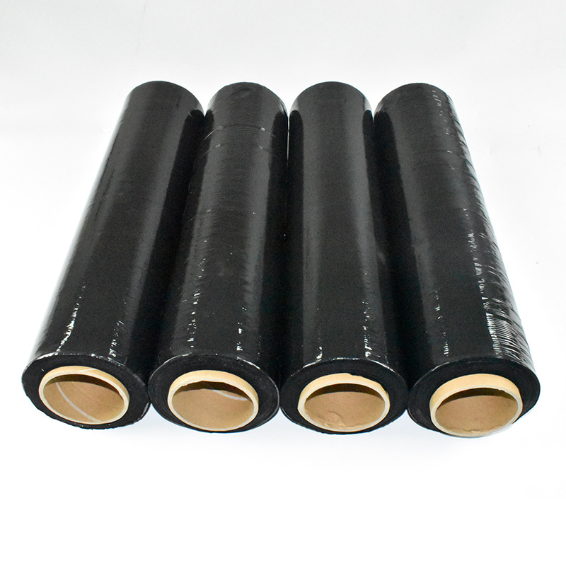 LOW PRICE CLING PALLET 80 GAUGE 23 MICRON ROLL WITH LOGO SAFETY BLACK STRETCH FILM