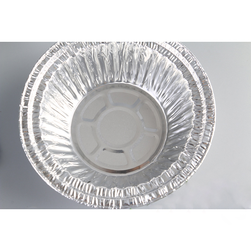 Restaurant Use Disposable Round Shape Pizza Tray Aluminum Foil Tray Container with Lid Food Takeaway Containers with Lid