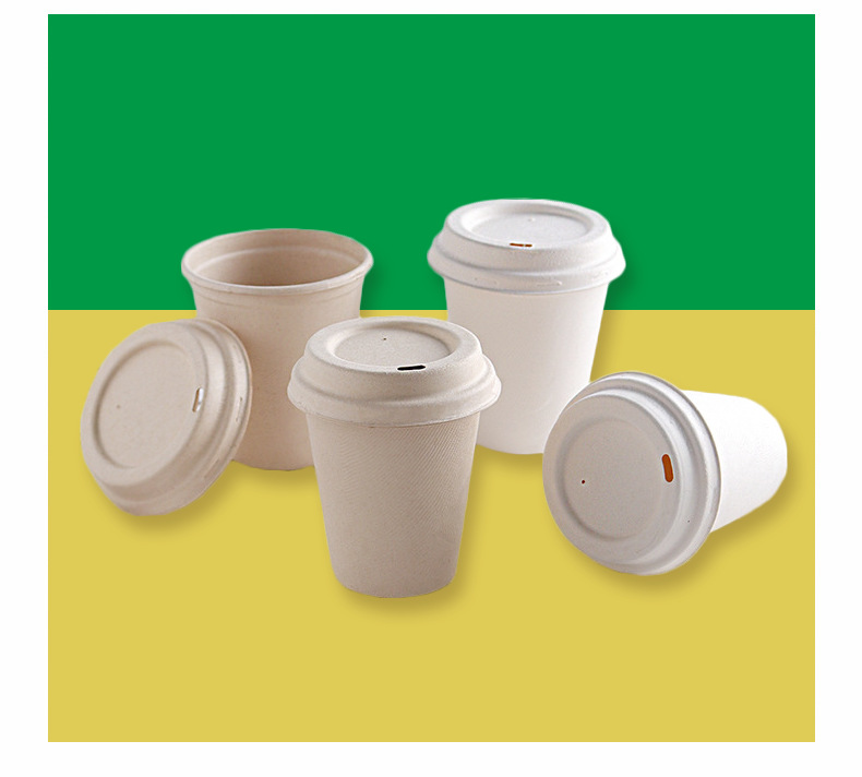 Disposable Biodegradable Sugarcane Tableware Compostable Hot Drink Coffee Cups