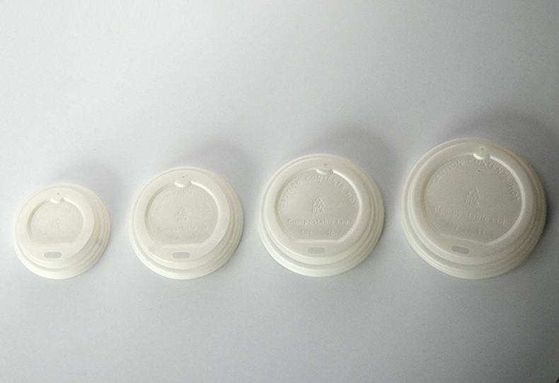 100% Biodegradable Disposable 2 16 12 32 Oz CPLA Plastic Lid Clear Cold Beer Milk Tea Coffee Sauce PLA Custom Cup Lid