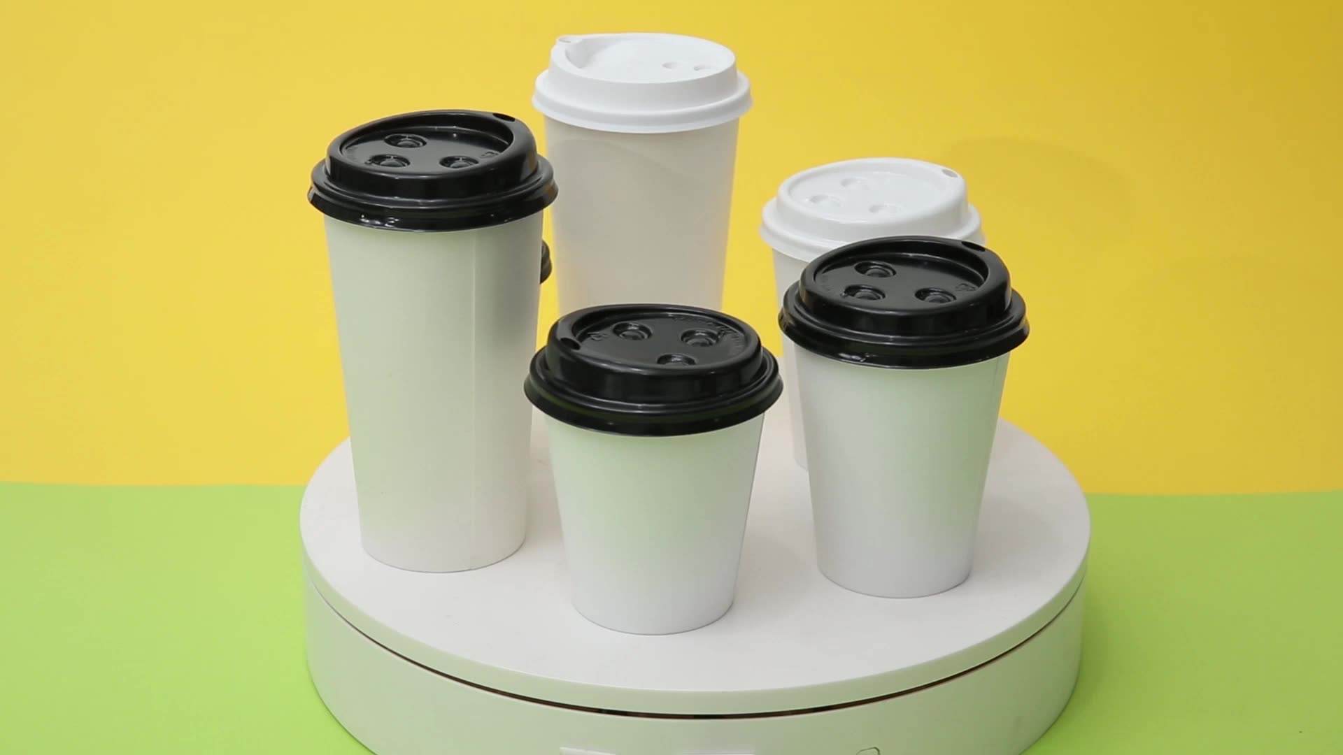  Wholesale Custom Biodegradable Disposable Double Wall Travel Take Away Paper Coffee Cups with Lids