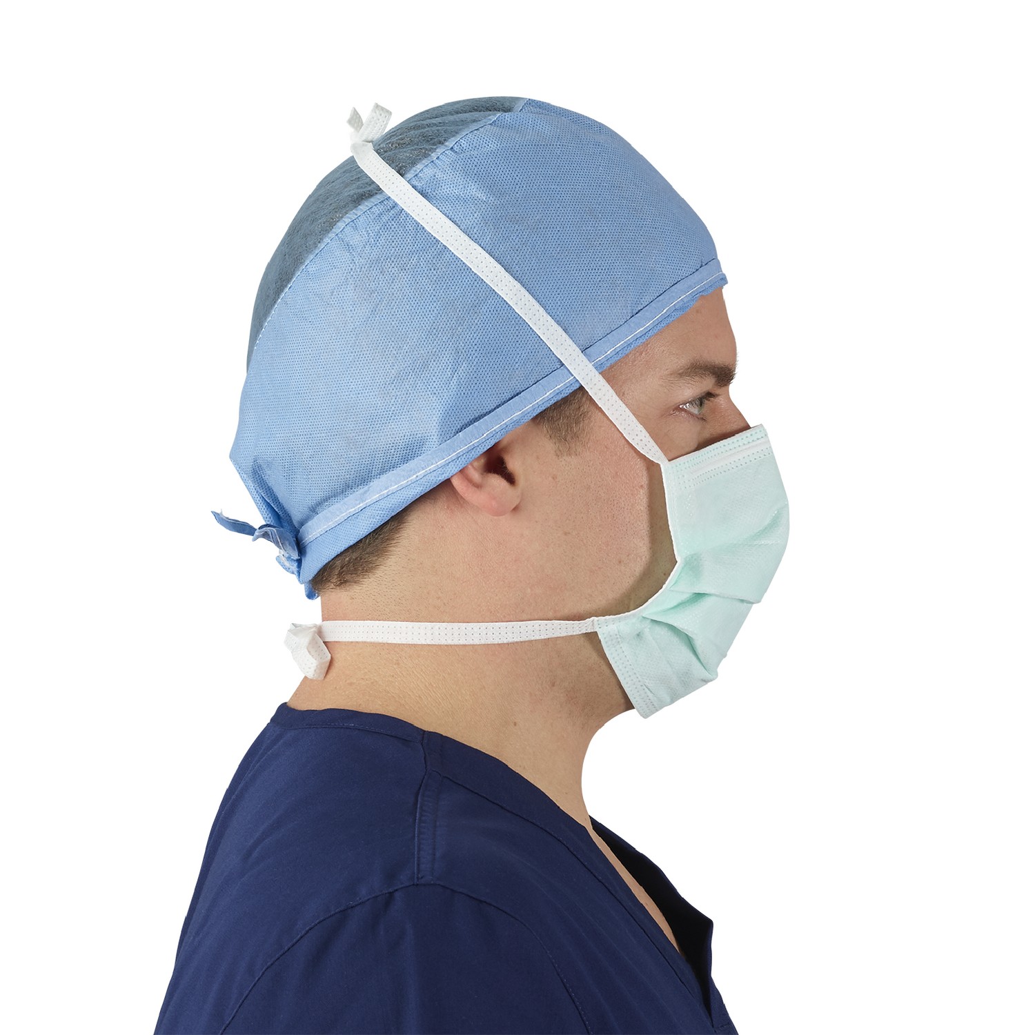 Surgical Disposable Face Mask 3-Ply Eco Guard B with Tie-On, Made-in-USA, ASTM Level 3, BFE&PFE>98%, Procedure Face Mask for Protection, Medical Grade Mask, 