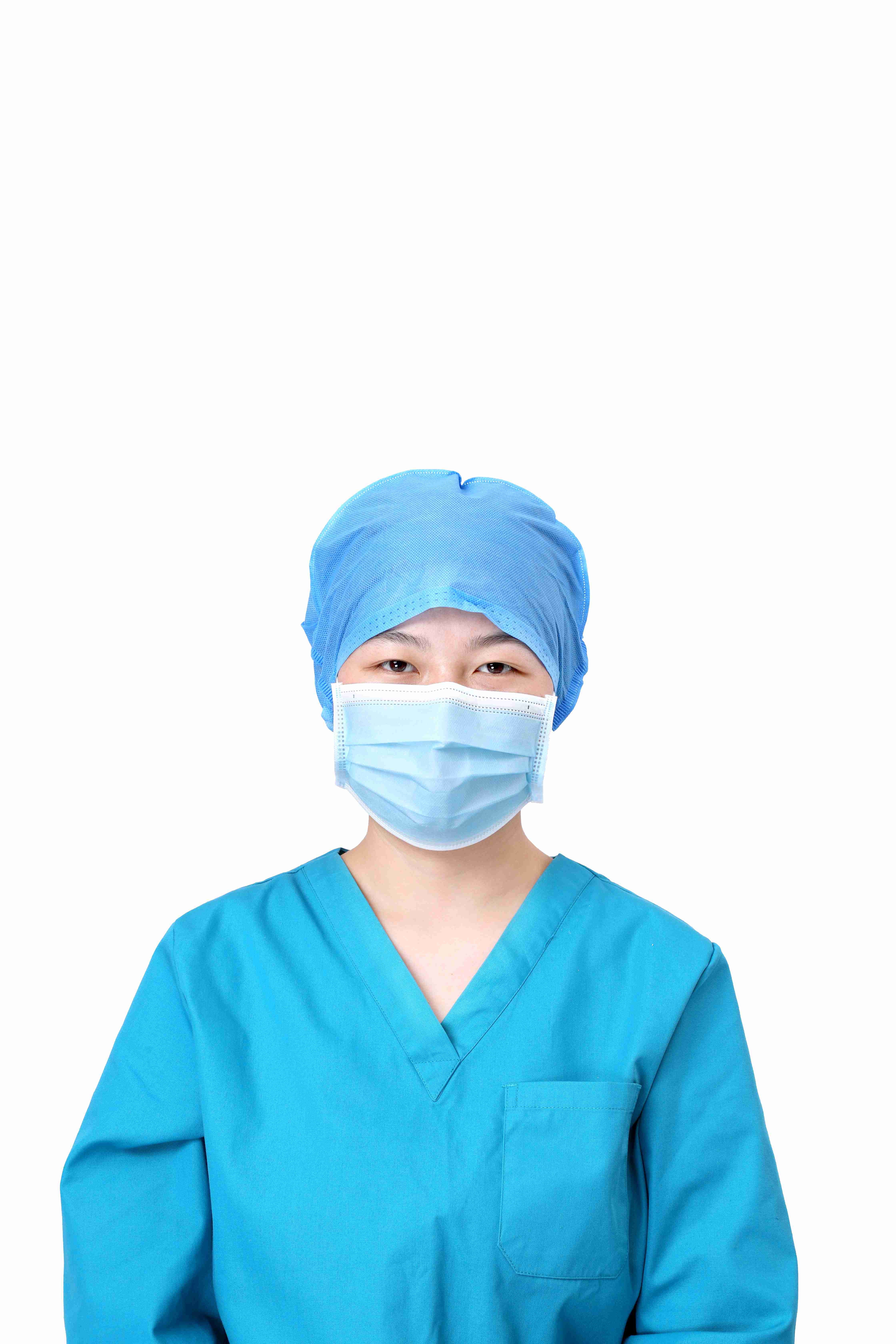 Disposable Working Hair Cap with Elastic SMS Easy Breathe Cool And Strong Head Cover Blue