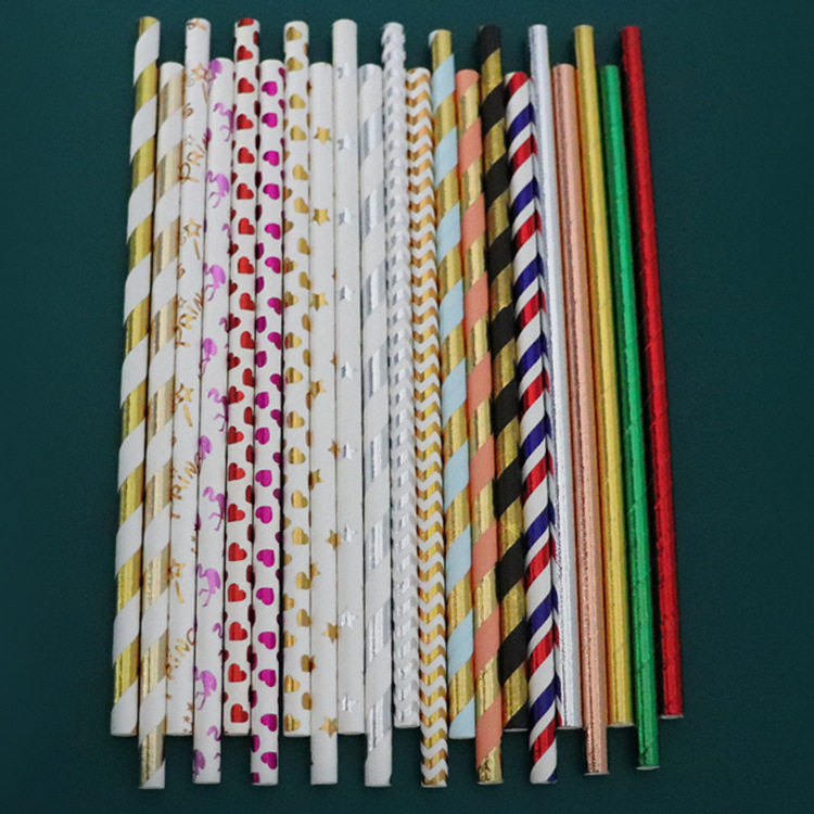 Eco Disposable Bubble Tea Paper Straw Biodegradable Manufacturer Wholesale 12mm*197mm Individually Wrapped Paper Drinking Straws