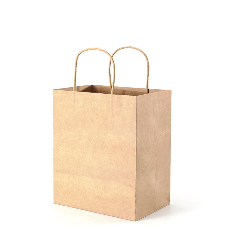 Brown Kraft Paper Bag with Custom Printed Logo And Size Paper Bag Food Package With Handle Cheap Price Shopping Paper Bag