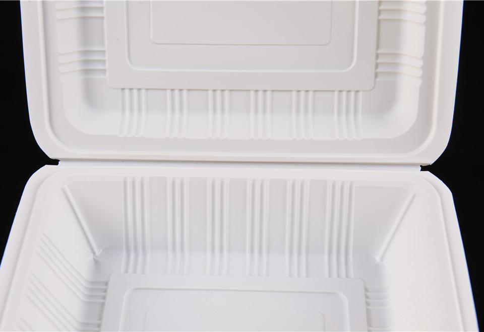 Compostable Degradable Microwavable Cornstarch Material Food Packaging Lunch Boxes/ Food Container Takeout Box with Lid Eco-Friendly