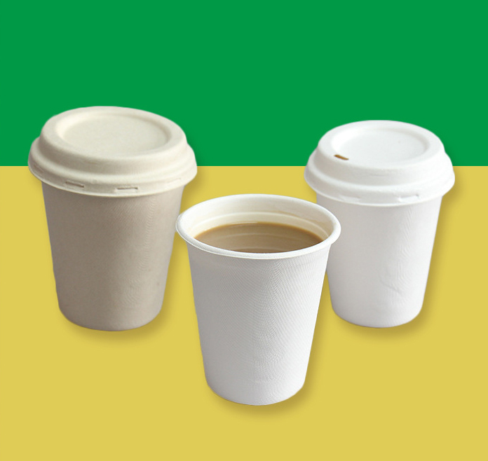 Disposable Biodegradable Sugarcane Tableware Compostable Hot Drink Coffee Cups